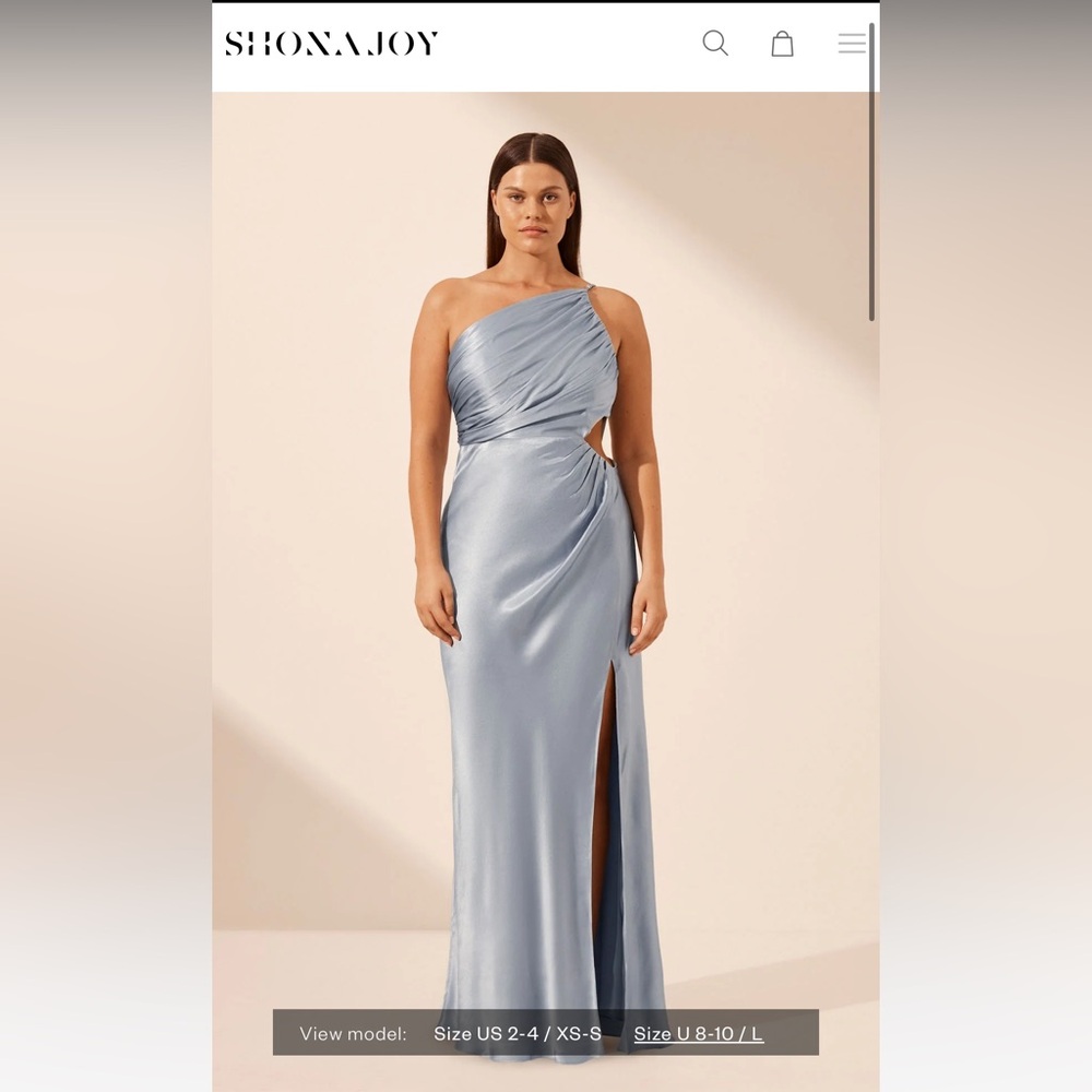 NWT Shona Joy La Lune Asymmetrical Gathered Maxi Dress